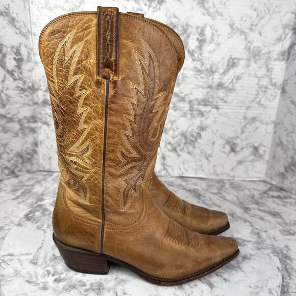 Charlie 1 Horse Lucchese Tan Mad Dog Size 6.5 Distressed Goat Leather Western - Picture 2 of 12